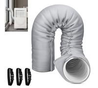 Cubierta de manguera de aire acondicionado portátil aislada con 3 correas de hebilla que se adapta a 5 y 5.9 pulgadas de diámetro, protege de la pérdida de calor, solución de eficiencia energética