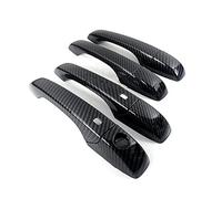 Cubierta De Manija De Puerta De Coche Cromada De Fibra De Carbono Pegatina Embellecedora para Coche para Grand para Jeep para Cherokee 2011-2018 Cubierta Manija Puerta(Black 2 Buttons)