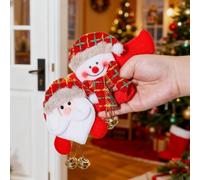 Cubierta de manija de puerta de Navidad con diseño de Papá Noel y campana de dibujos animados para añadir un toque festivo y proteger los pomos de puerta de tu hogar (E-4 piezas)