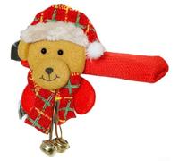 Cubierta de manija de puerta de Navidad con diseño de Papá Noel y campana para añadir un toque festivo y proteger los pomos de puerta de tu hogar (D)