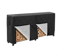 Cubierta de marco de madera de tela Oxford para exteriores, cubierta impermeable para cobertizo de leña, material 210D, correas ajustables seguras, protección negra, jardín, patio, 122 x 61 x 107 cm