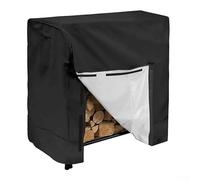 Cubierta de marco de madera de tela Oxford para exteriores, cubierta impermeable para cobertizo de leña, material 210D, correas ajustables seguras, protección negra, jardín, patio, 122 x 61 x 107 cm