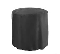 Cubierta de mesa impermeable al aire libre redonda cuadrada recubierta de plata poliéster tafetán a prueba de polvo protección solar con cordón para muebles de jardín patio negro 47 x 47 x 45 cm