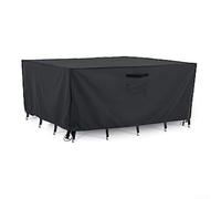 Cubierta de mesa rectangular y resistente al viento para muebles de exterior e interior (56 x 56 x 27.8 pulgadas)