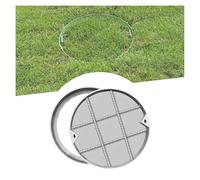 Cubierta de metal redonda invisible desmontable de 80 cm, tapa de drenaje redonda para exteriores, accesorio impermeable para jardín, piscina y patio