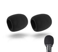 Cubierta de micrófono - Parabrisas de espuma Homiladi | 2 cubiertas de filtro pop negras | Accesorios de micrófono de ajuste universal para reducir los ruidos de viento plosivos para la mayoría de