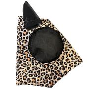Cubierta de mosca de cara completa para caballo, con patrón de estampado de leopardo, protección facial para caballo, producto transpirable para el cuidado del caballo, cubierta de cabeza de caballo