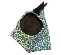 Cubierta de mosca de cara completa para caballo, con patrón de estampado de leopardo, protección facial para caballo, producto transpirable para el cuidado del caballo, cubierta de cabeza de caballo