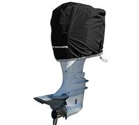 Cubierta de Motor Fuera de borda, Cubierta Impermeable 600D, Resistente a la decoloración, Cubierta de capó de Motor de Barco, Cubierta de capó de Motor para 150-225 HP, Negro, 28 Pulgadas de Largo x