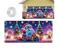 Cubierta de Navidad fluorescente UV para puerta de garaje - Decoración como fondo de garaje de vacaciones, perfecta para reuniones familiares, de invierno, decoración de calle jardín y