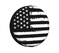Cubierta De Neumático Bandera Negra De Estados Unidos Cubierta Llanta Refacción Prueba Polvo Sunscreen Funda Ruedas para SUV Caravana Coche,80-83cm