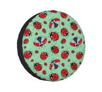 Cubierta de neumático con diseño de mariquitas rojas sobre un fondo azul para caravana, coche, camión, SUV, rueda de caravana, impermeable, a prueba de polvo