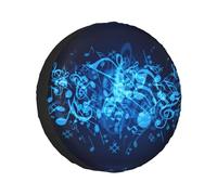 Cubierta de neumático con estampado de notas musicales azules, impermeable, anti-UV, sol, nieve, lluvia, cubiertas para remolques, caravanas, SUV, camiones