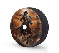 Cubierta de neumático de repuesto con agujero para cámara de respaldo, esqueleto, luna, árboles, cubierta impermeable para llanta, apta para remolque, RV, SUV, camión y muchos vehículos de 15 pulgadas