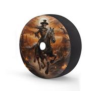 Cubierta de neumático de repuesto con agujero para cámara de respaldo, esqueleto, luna, árboles, cubierta impermeable para neumáticos, para remolque, RV, SUV, camión y muchos vehículos de 14 pulgadas