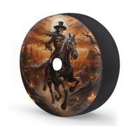 Cubierta de neumático de repuesto con agujero para cámara de respaldo, esqueleto, luna, árboles, cubierta impermeable para llanta, apta para remolque, RV, SUV, camión y muchos vehículos de 17 pulgadas