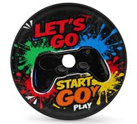 Cubierta de neumático de repuesto con agujero para cámara de respaldo, impermeable, a prueba de polvo, para SUV, RV, camper y camiones (Game Start, 17 pulgadas)