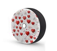 Cubierta de neumático de repuesto con diseño de corazones de lunares rojos y blancos con agujero para cámara de respaldo, impermeable, para remolque, RV, SUV, camión y muchos vehículos de 14 pulgadas