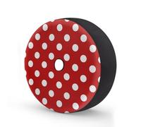 Cubierta de neumático de repuesto con diseño de lunares rojos y blancos con agujero para cámara de respaldo, impermeable, para remolque, RV, SUV, camión y muchos vehículos de 15 pulgadas