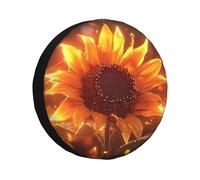 Cubierta de neumático de repuesto de crisantemo dorado, impermeable, a prueba de polvo, ajuste universal para remolque, caravana, SUV, camión, cámper, 17 pulgadas