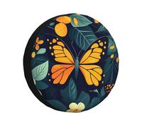 Cubierta de neumático de repuesto de mariposa blanca con flores, impermeable, a prueba de polvo, ajuste universal para remolque, caravana, SUV, camión, cámper, 14 pulgadas