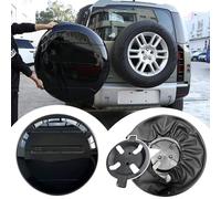Cubierta de neumático de repuesto para Defender, cubierta de plástico para LR Defender 90 110 130 2 puertas 4 puertas 2020 2021 2022 2023 2024 2025 (negro con soporte)