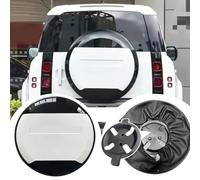 Cubierta de neumático de repuesto para Defender, cubierta de plástico para LR Defender 90 110 130 2 puertas 4 puertas 2020 2021 2022 2023 2024 2025 (blanco con soporte)