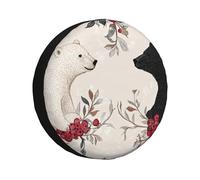 Cubierta de neumático de repuesto para dos osos blancos y negros, impermeables, a prueba de polvo, ajuste universal para remolque, caravana, SUV, camión, cámper, 14 pulgadas