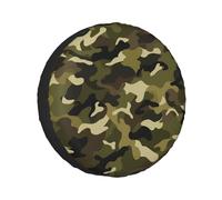 Cubierta de neumático de repuesto prémium de camuflaje verde marrón, impermeable, a prueba de polvo, protección universal para remolques, caravanas, SUV y más de 15 pulgadas