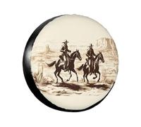 Cubierta De Neumático Vaquero del Desierto del Salvaje Oeste Americano Cubierta De Ruedas Prueba Polvo Poliéster Funda Neumáticos para Camión SUV Automóvil,76-79cm