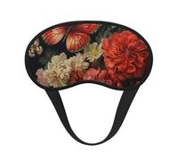 Cubierta de ojos con bloqueo de luz para adultos y niños, con estampado de flores y mariposas, para viajes, uso diario, siesta, insomnio, camping