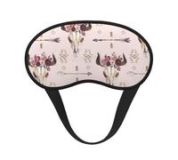 Cubierta de ojos con bloqueo de luz para adultos y niños, diseño de calavera de toro, tribal, para viajes, uso diario, siesta, insomnio, camping