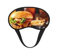 Cubierta de ojos con bloqueo de luz para adultos y niños, diseño de hamburguesa de pata de pollo, para viajes, uso diario, siesta, insomnio, camping