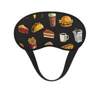 Cubierta de ojos con bloqueo de luz para adultos y niños, diseño de hamburguesa de pata de pollo, para viajes, uso diario, siesta, insomnio, camping
