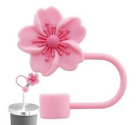 Cubierta de paja - Cubierta de paja para copa | Topper de paja, con punta de paja con fugas, diseño de flores de polvo reutilizable, paleta de protección para el viaje