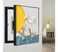 Cubierta de Panel Eléctrico Decorativo, Montado en la Pared con Diseño Abatible, Caja De Medidor Eléctrico, para Tapar Cuadro Electrico para El Techo De Casa(Black 6,60 * 80cm/24 * 31.5in)