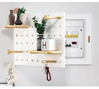 Cubierta De Panel Eléctrico Montada En La Pared Tapa De Caja Eléctrica Decorativa Multifuncional Estante De Madera Caja De Tablero Oculto Cubierta, Cajas De Fusibles,Fácil Instalar B,W60×H50cm