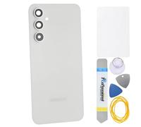 Cubierta de panel trasero blanca de repuesto para Samsung Galaxy A54 con marco de cámara trasera adhesivo precortado y cubierta de vidrio y kit de herramientas de instalación