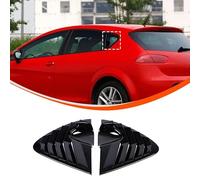Cubierta de panel triangular para la parte trasera del auto, adecuada para SEAT Leon 2008-2012, persianas triangulares traseras para autos, adhesivo de auto negro para ventanas laterales traseras