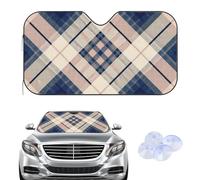 Cubierta de parabrisas a cuadros azules y rosados, cubierta de pantalla de invierno para coches, accesorios de coche, para parabrisas de coche, regalos para el nuevo conductor, protector de pantalla