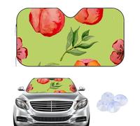 Cubierta de parabrisas de acuarela de melocotón y flor, cubierta de pantalla de invierno para coches, accesorios de coche, regalos de nuevo conductor, protector de parabrisas para SUV, furgoneta (135