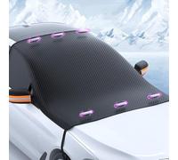 Cubierta de parabrisas para protección contra hielo, nieve y escarcha, cubierta magnética para ventana frontal con protector lateral y de espejo, tela Oxford de 8.5 pies x 3.7