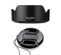 Cubierta de parasol para lente EW-60F y tapa de lente de 55 mm para Canon EF-M 18-150 mm F3.5-6.3, compatible con cámara M50 M50II, M6 M6II, M100 M10 M5 (paquete de 1+1)