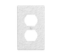 Cubierta de pared de estuco blanco con patrón de toma de corriente, cubierta decorativa para interruptor de luz, 1 banda, placa de pared para cocina, baño, tamaño 7 x 11,4 cm