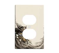 Cubierta de pared dúplex para baño, diseño de búho, sombrero, bufanda, ninguno marrón, plástico, tamaño estándar, doble toma de corriente, para dormitorio, oficina, cocina, entrada, decoración