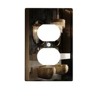 Cubierta de pared dúplex para candelabro de baño, moderno y lujoso espejo mármol negro plástico tamaño estándar, cubiertas decorativas para receptáculos para nuevo apartamento, hogar, dormitorio
