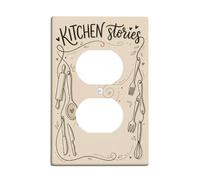 Cubierta de pared dúplex para cocina, cocina, cocina, placa de pared, historias contemporáneas fantásticas, tenedor, ninguno, plástico, tamaño estándar, doble toma de corriente, placa de cubierta para