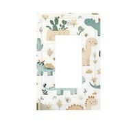 Cubierta de pared en blanco con diseño de animales de dinosaurio, cactus del bosque, placa de pared decorativa, fácil de instalar, cubierta de salida para el hogar, oficina, cocina, apartamento