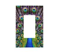Cubierta de pared en blanco de plumas de pavo real, placa de pared decorativa de pájaros, fácil de instalar, cubierta de salida para el hogar, oficina, cocina, apartamento