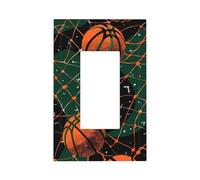 Cubierta de pared en blanco de red de baloncesto vintage, placa de pared decorativa de pelota deportiva, fácil de instalar, cubierta de salida para el hogar, oficina, cocina, apartamento
